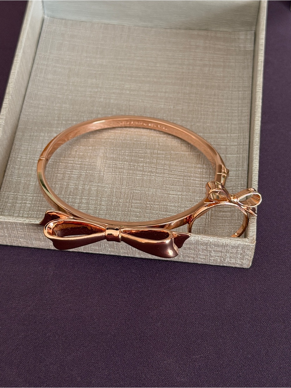 Kate Spade Rose Gold Bow Bangle Bracelet and Ring